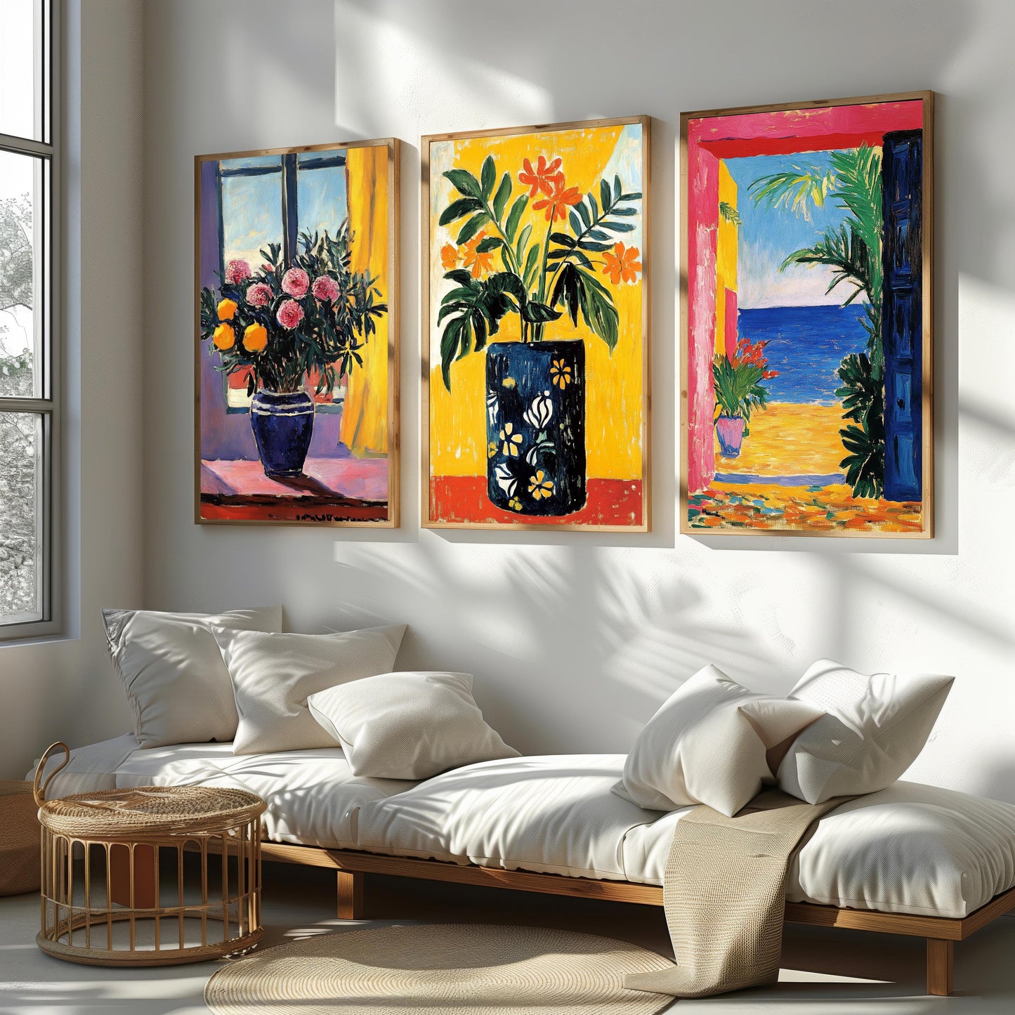 Matisse Inspired Fauvist Floral Prints: Coastal Modern Art Set