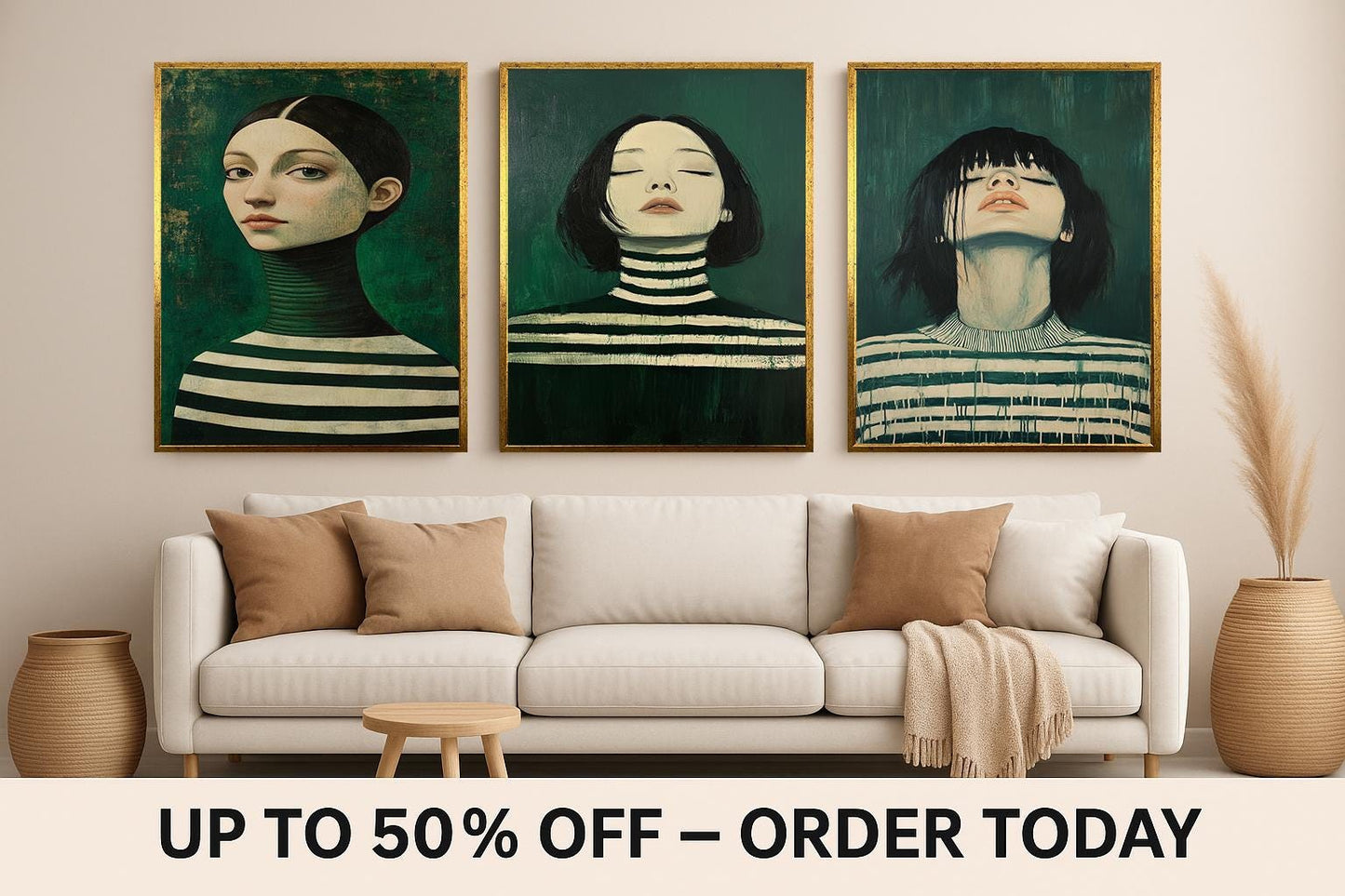 Mystic Queen Art Set: Gothic Surrealist Female Portrait Prints