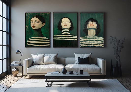 Mystic Queen Art Set: Gothic Surrealist Female Portrait Prints