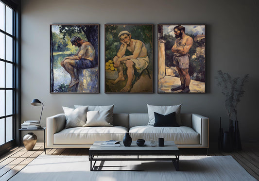 Post Impressionist Male Portrait Art Set: Vintage Figurative Canvas Prints