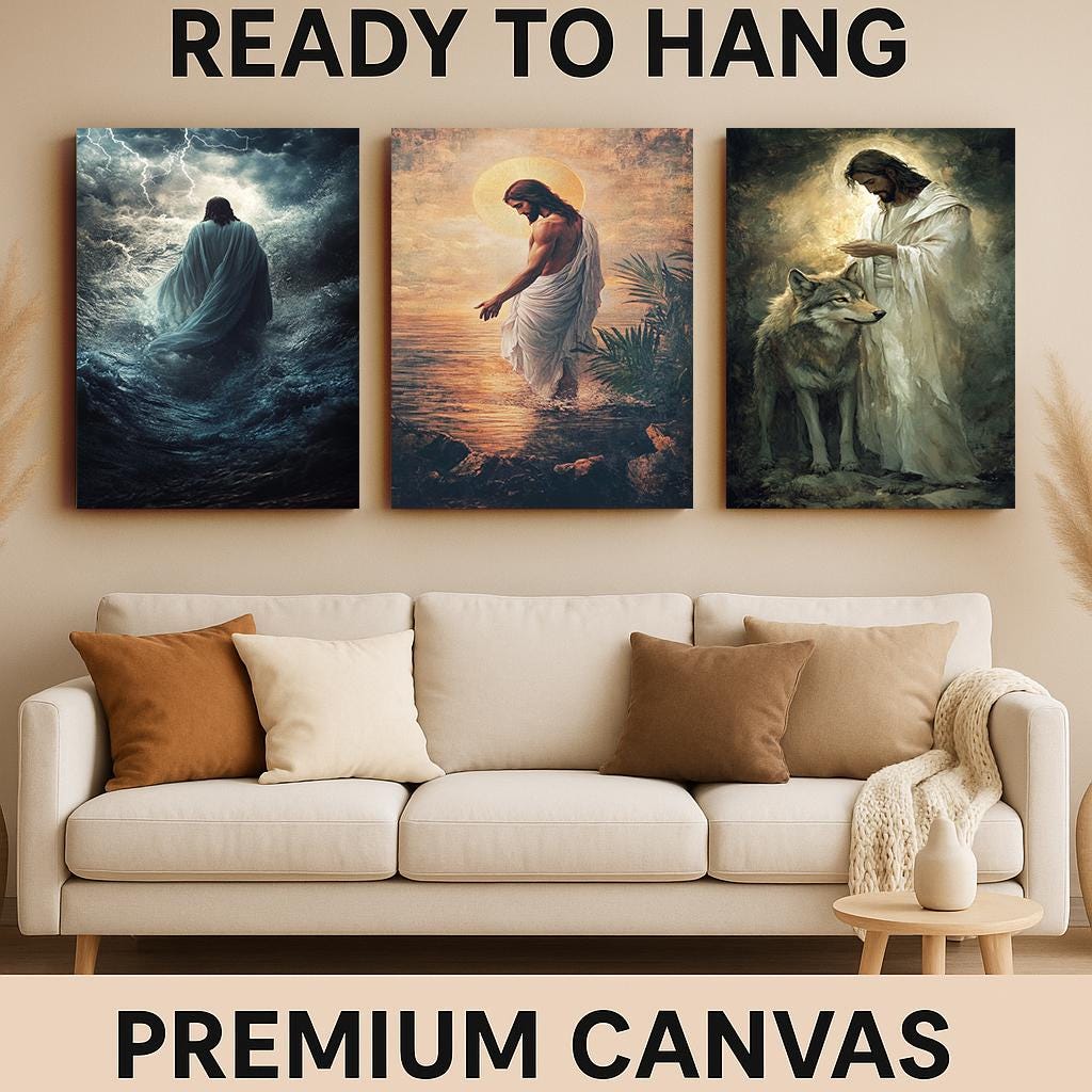 Jesus Christ Canvas Art Set: Spiritual Christian Home Decor