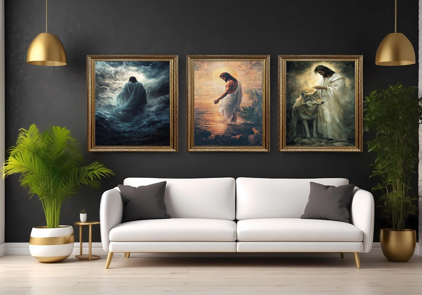Jesus Christ Canvas Art Set: Spiritual Christian Home Decor