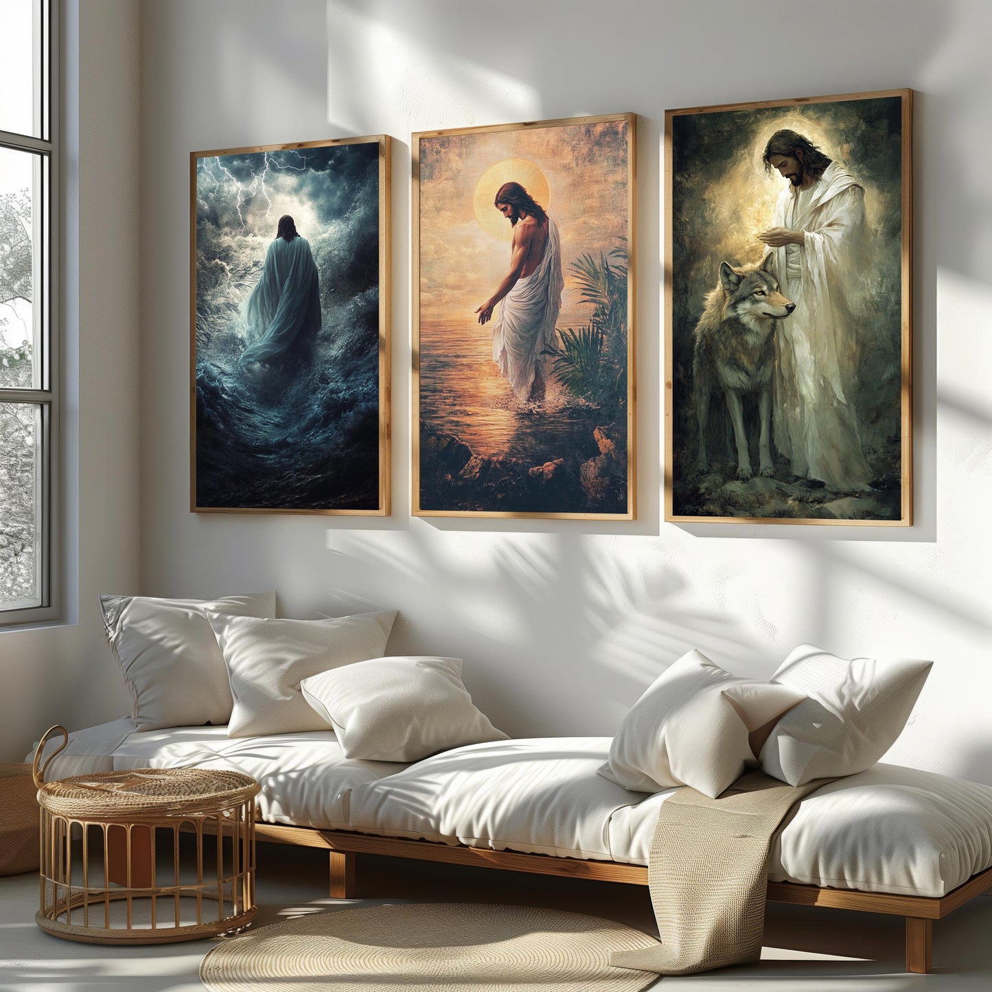 Jesus Christ Canvas Art Set: Spiritual Christian Home Decor