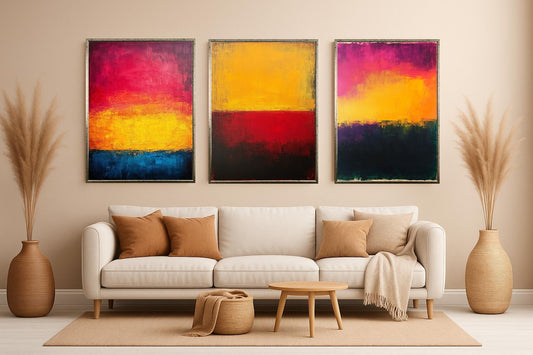 Rothko Inspired Color Field Prints: Modern Abstract Canvas Art Set