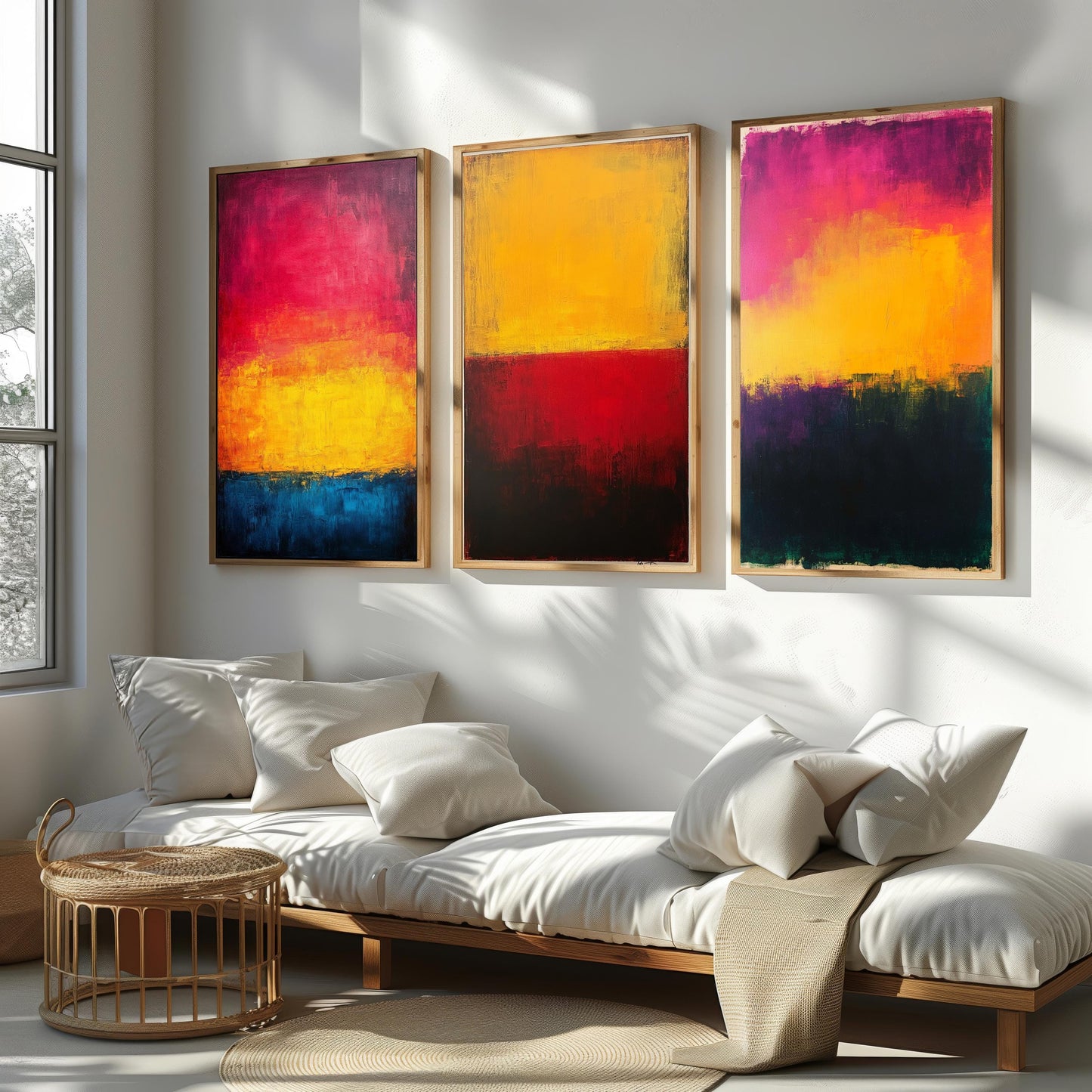 Rothko Inspired Color Field Prints: Modern Abstract Canvas Art Set