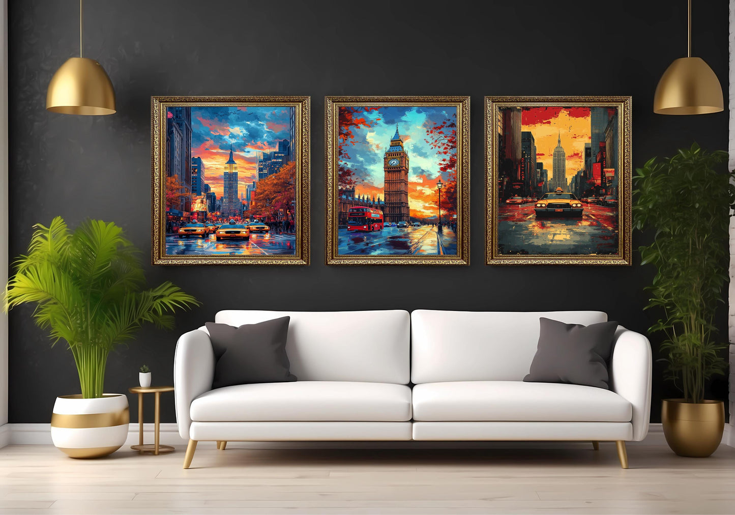 London & New York Canvas Print Set: Big Ben, Empire State Building