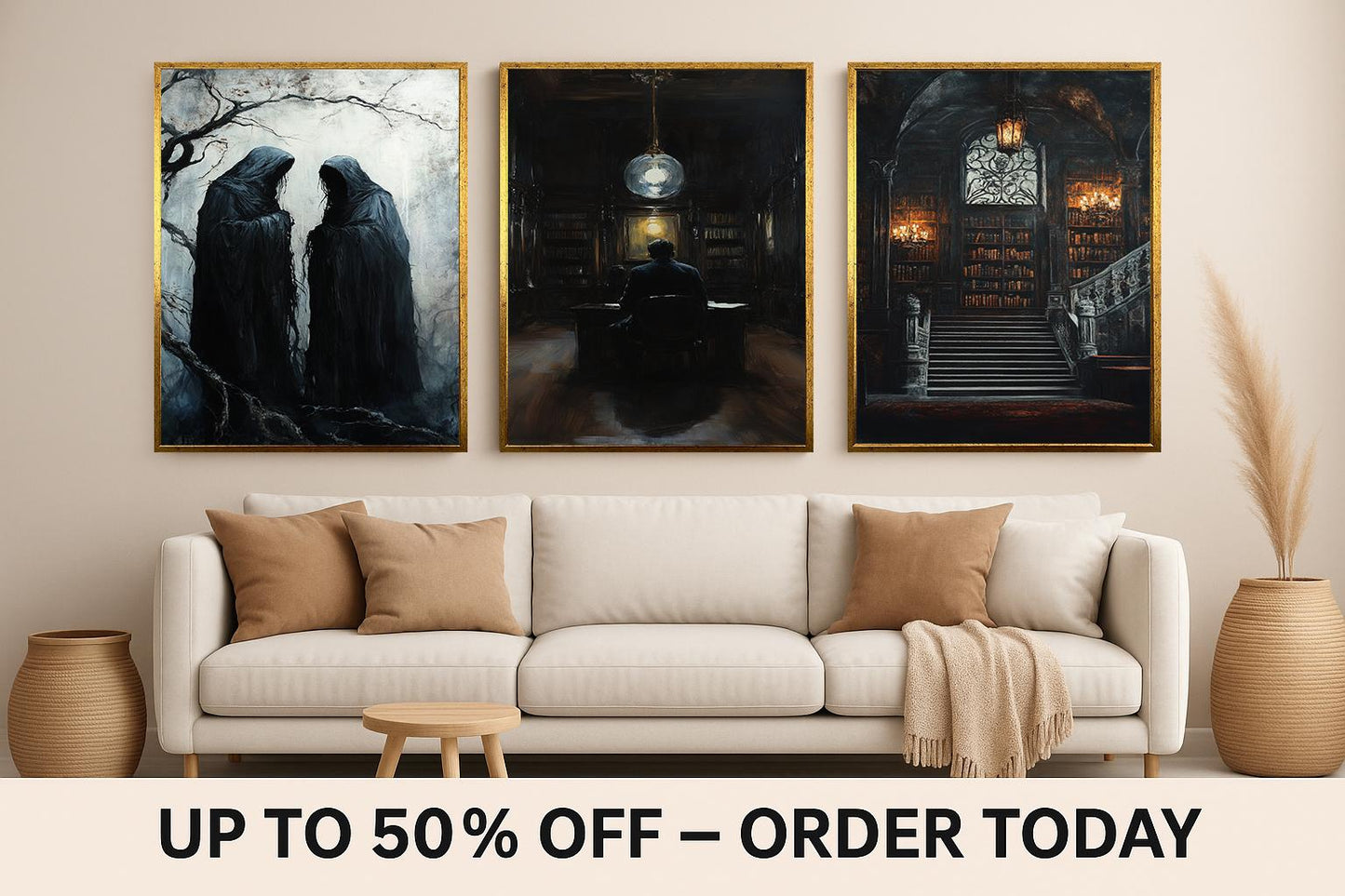 Dark Gothic Library Art Set: Haunted Academia Decor Prints