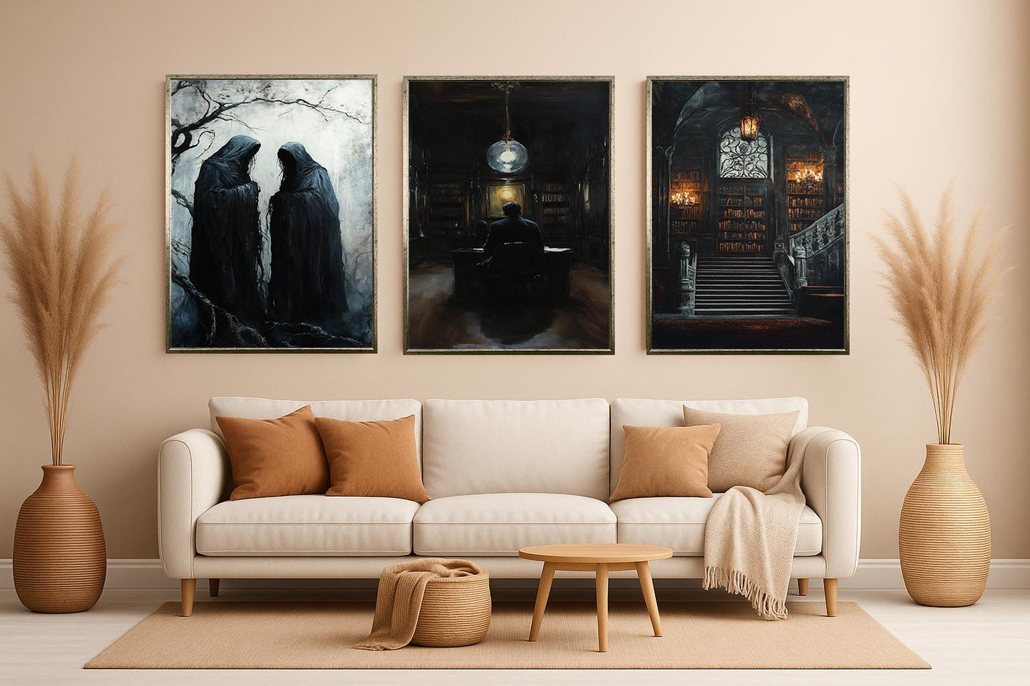 Dark Gothic Library Art Set: Haunted Academia Decor Prints