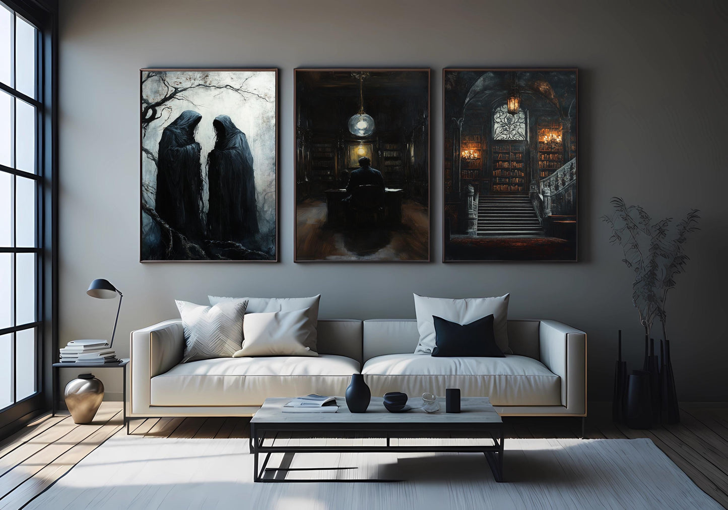 Dark Gothic Library Art Set: Haunted Academia Decor Prints