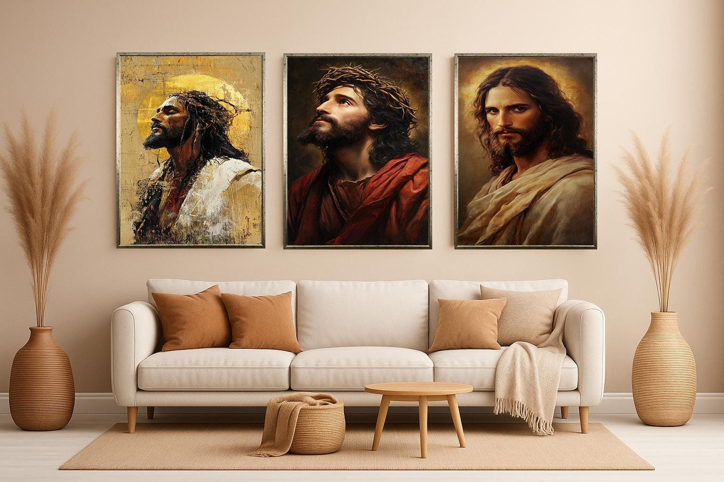 Jesus Christ Crown of Thorns Print Set: Christian Home Decor