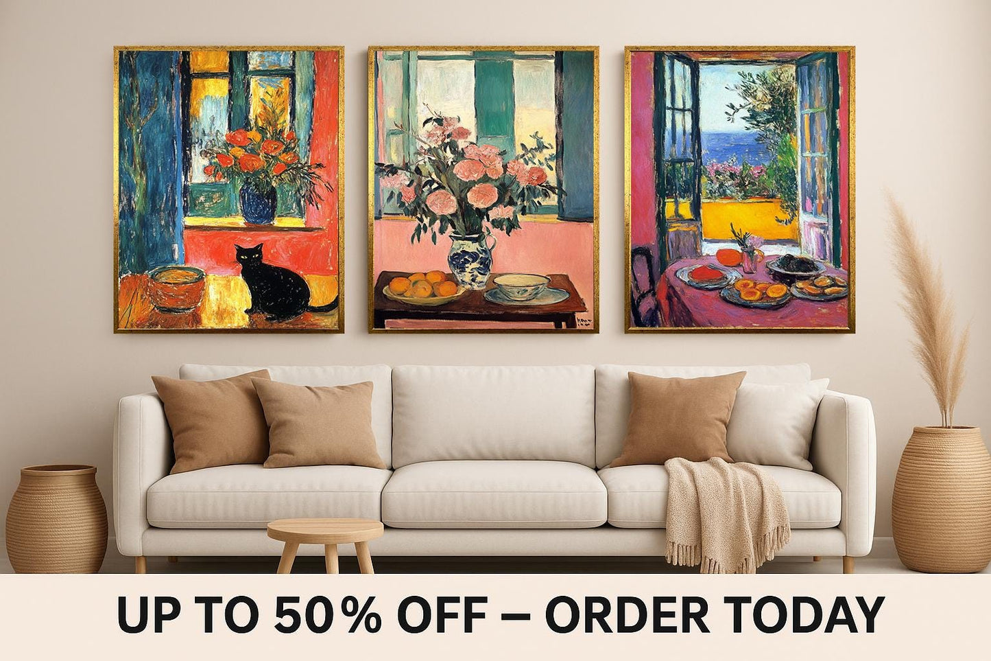 Matisse Style Still Life Prints: French Mediterranean Kitchen Art, Set of 2