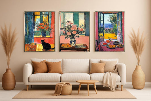 Matisse Style Still Life Prints: French Mediterranean Kitchen Art, Set of 2