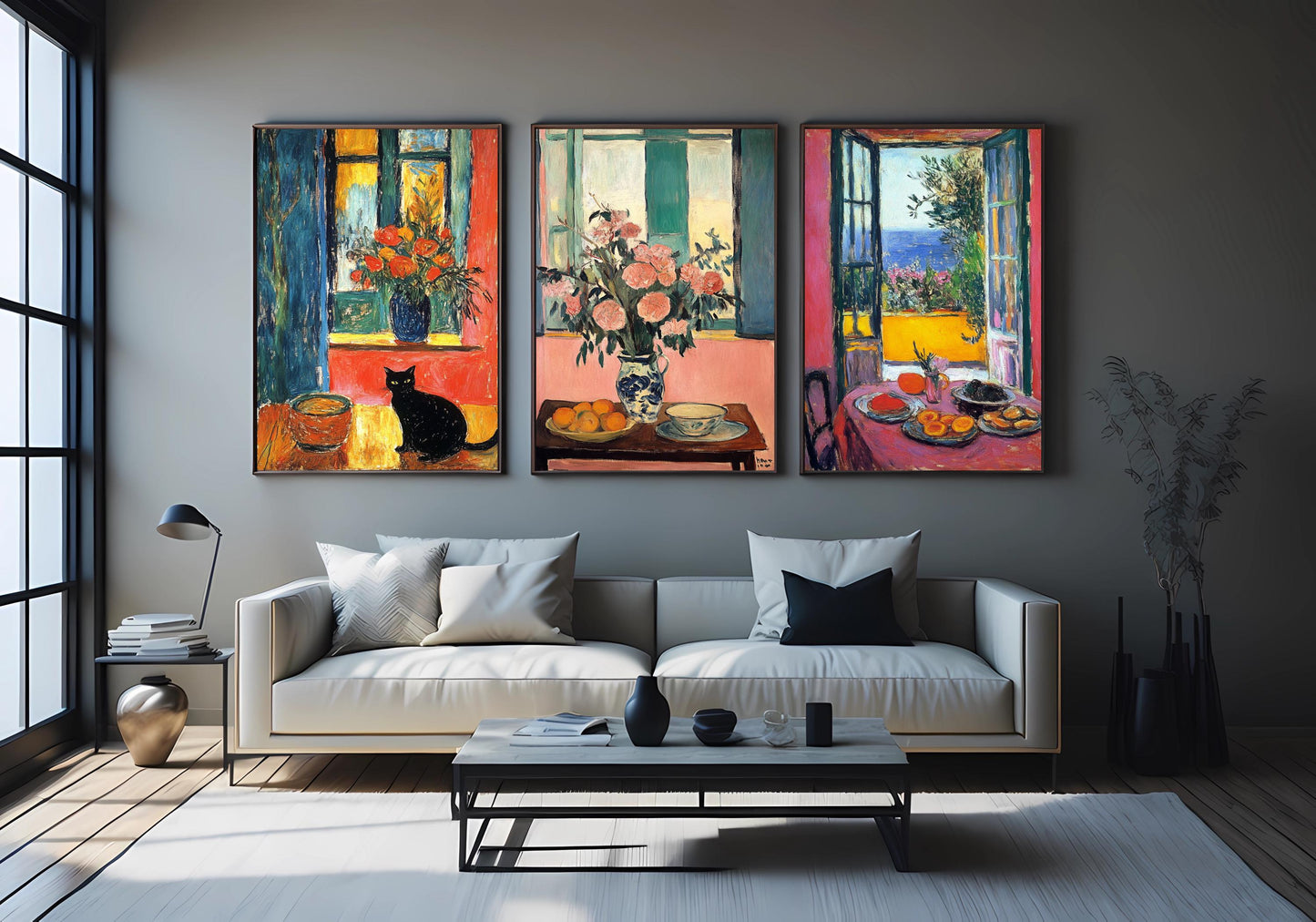 Matisse Style Still Life Prints: French Mediterranean Kitchen Art, Set of 2
