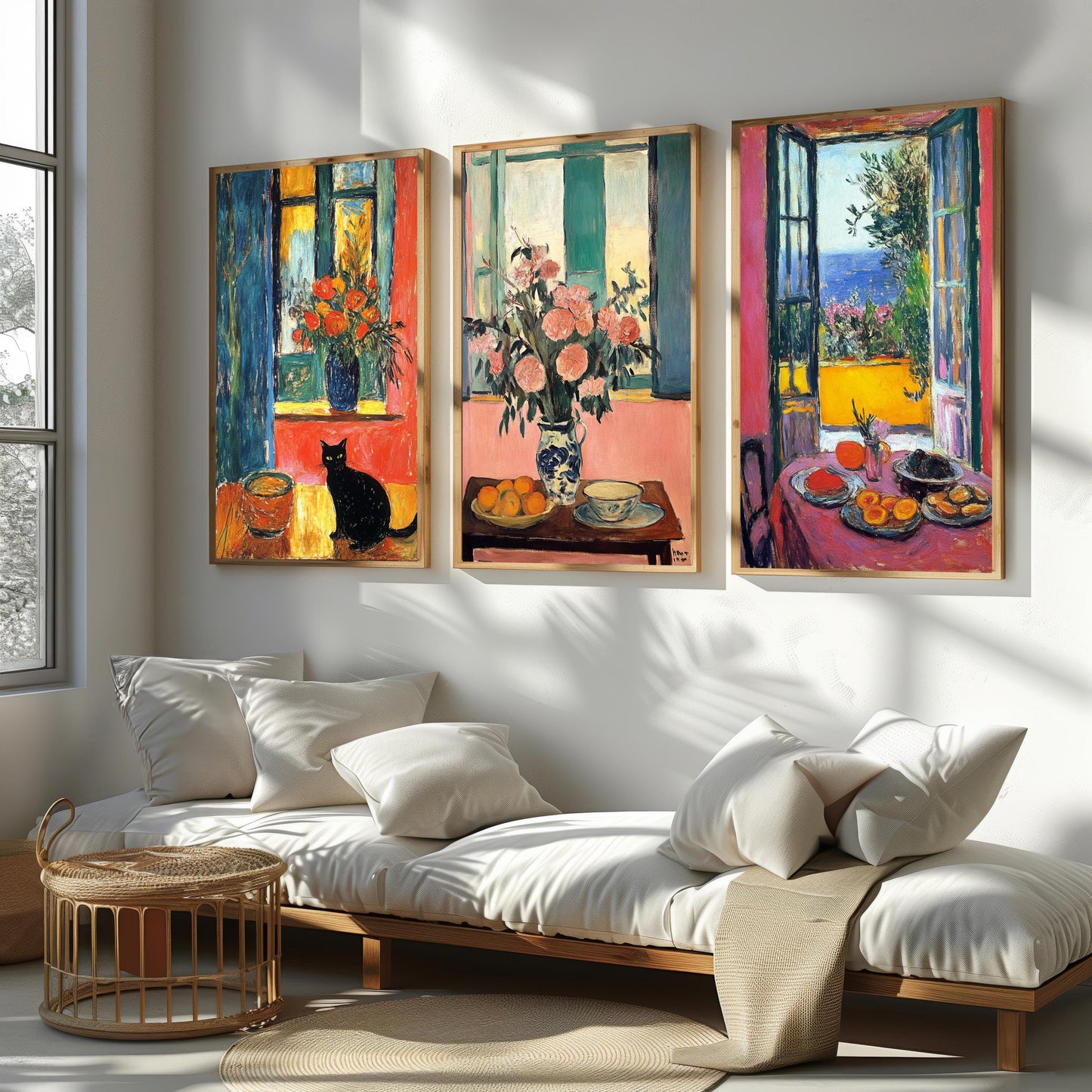 Matisse Style Still Life Prints: French Mediterranean Kitchen Art, Set of 2