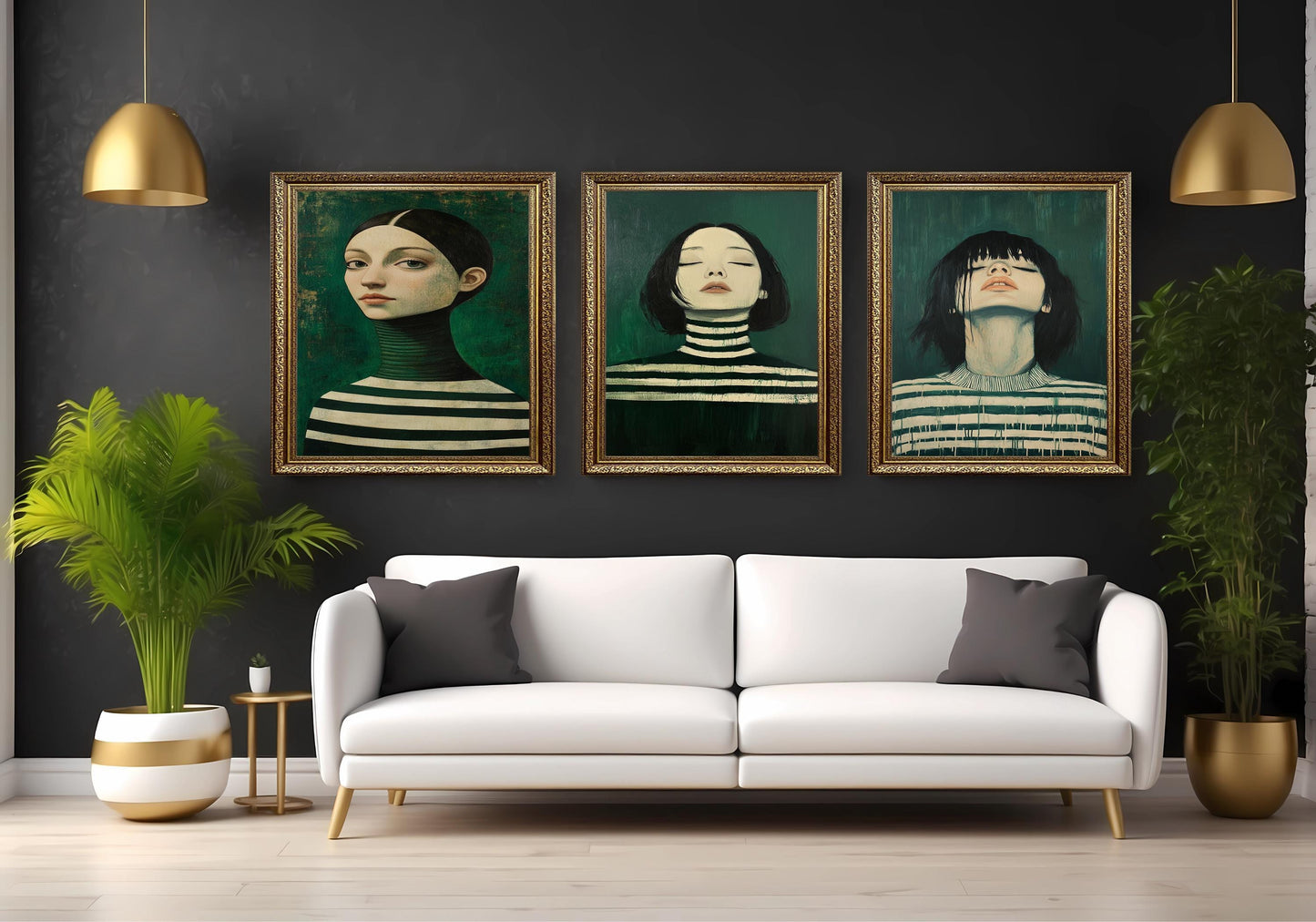 Mystic Queen Art Set: Gothic Surrealist Female Portrait Prints