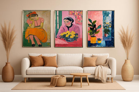 Vintage Portrait & Botanical Print Set: Elegant Feminine Wall Art