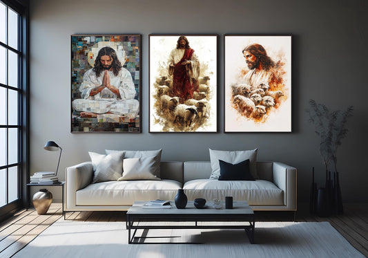 Good Shepherd Canvas Print Set: Christian Home Decor