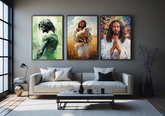 Jesus Christ Canvas Wall Art: Christian Home Decor, Religious Gift