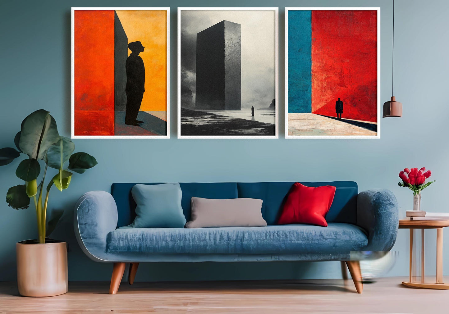 Surrealist Monolith Print Set: Minimalist Color Block Wall Art