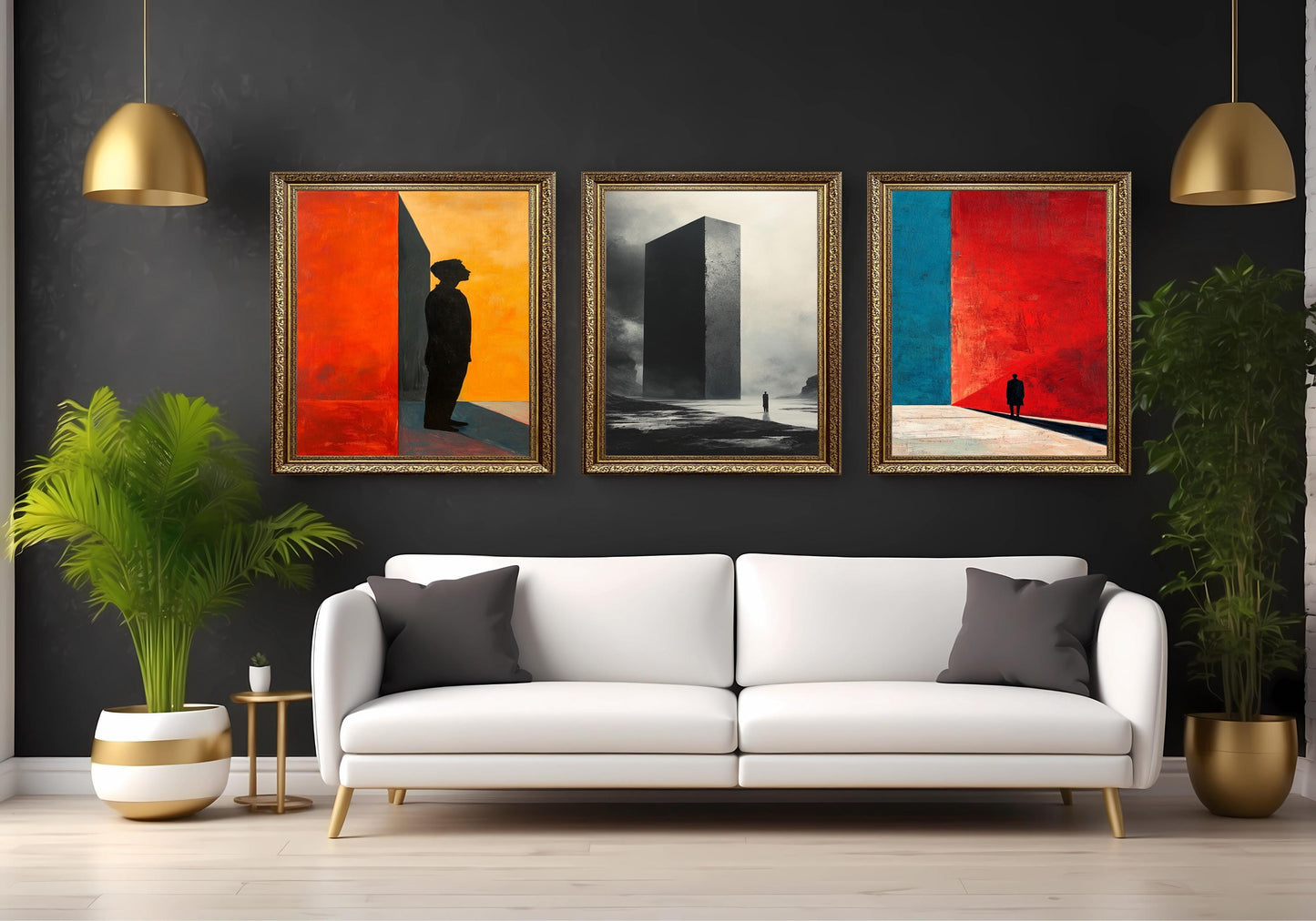 Surrealist Monolith Print Set: Minimalist Color Block Wall Art