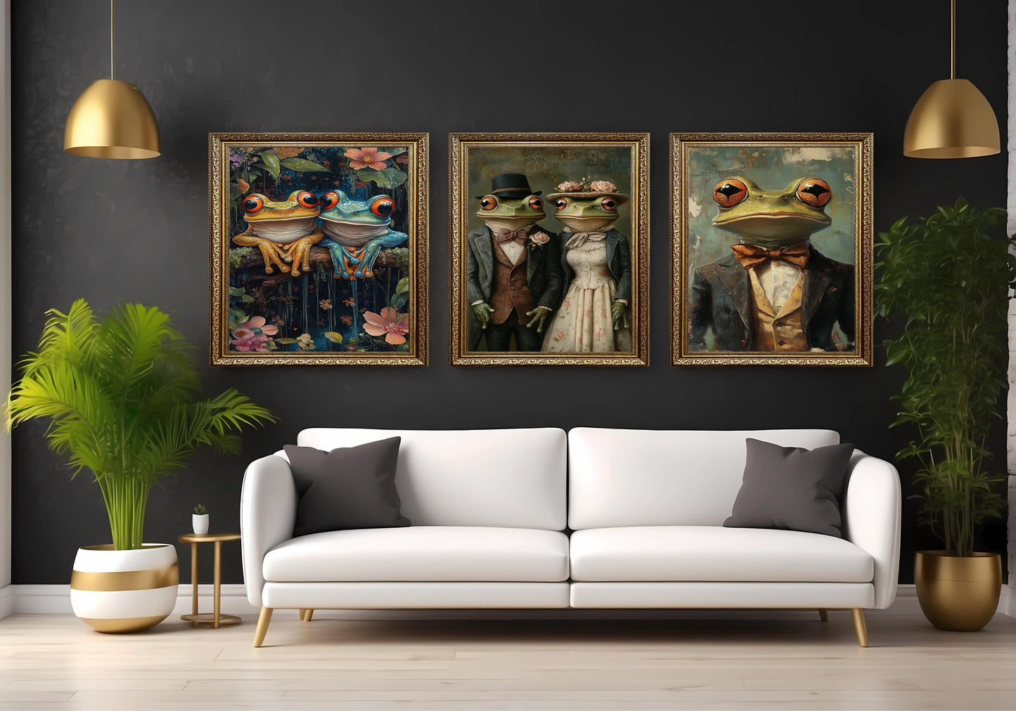 Victorian Frog Print Set: Dapper Animal Wall Art