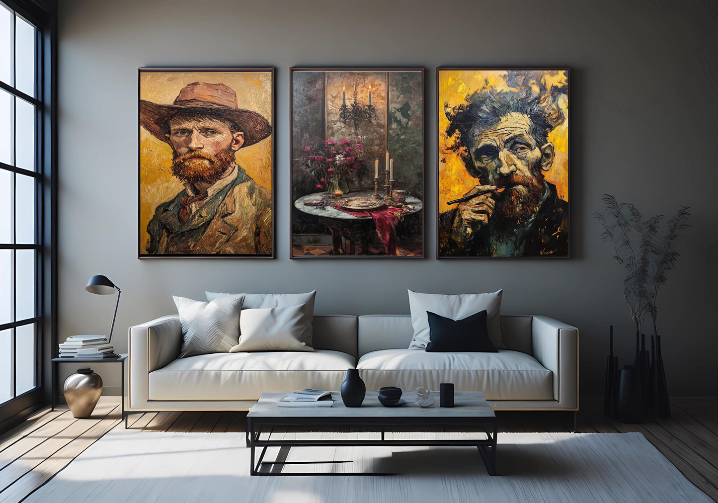 Van Gogh Art Prints Set: Starry Night, Portraits, Expressionist Wall Decor