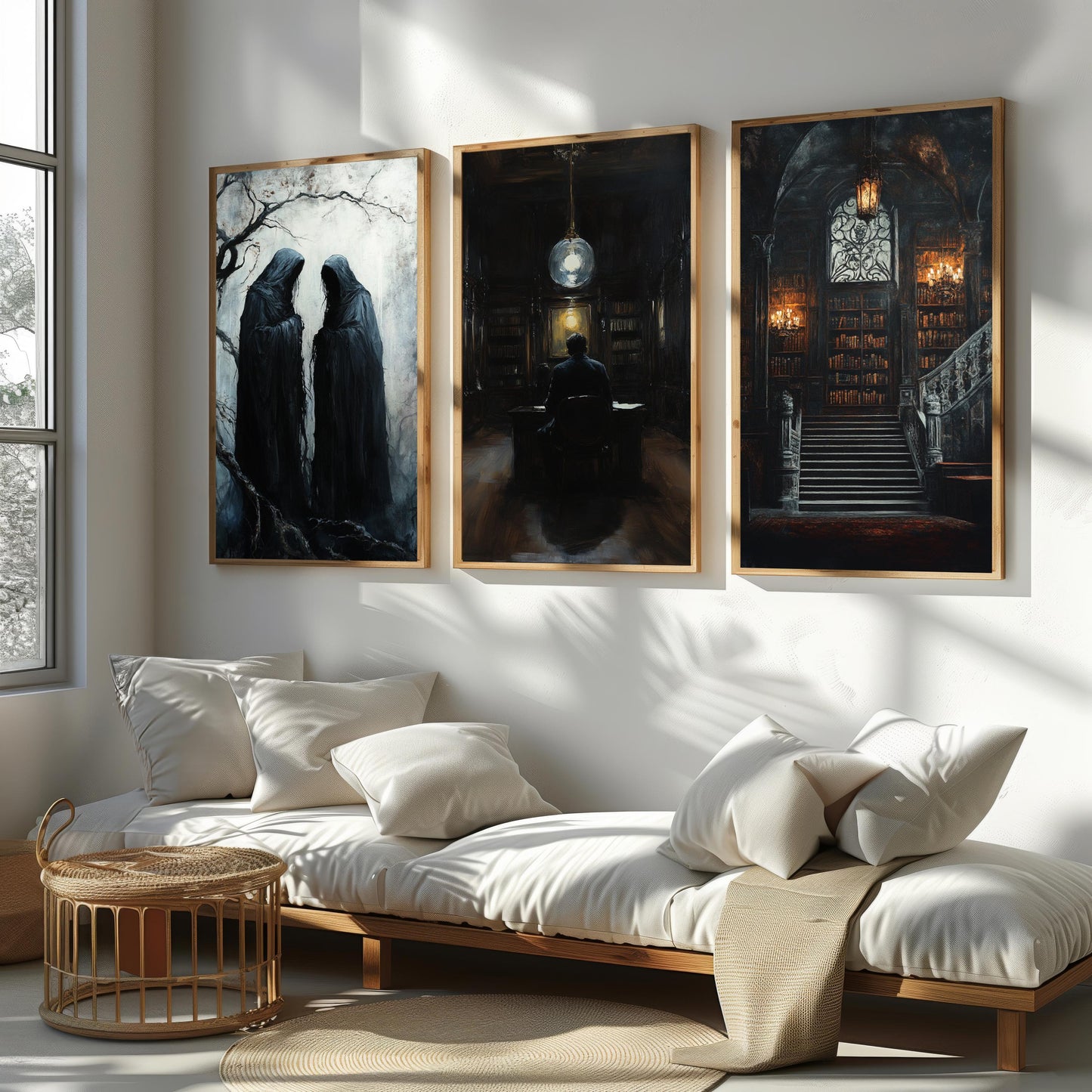 Dark Gothic Library Art Set: Haunted Academia Decor Prints