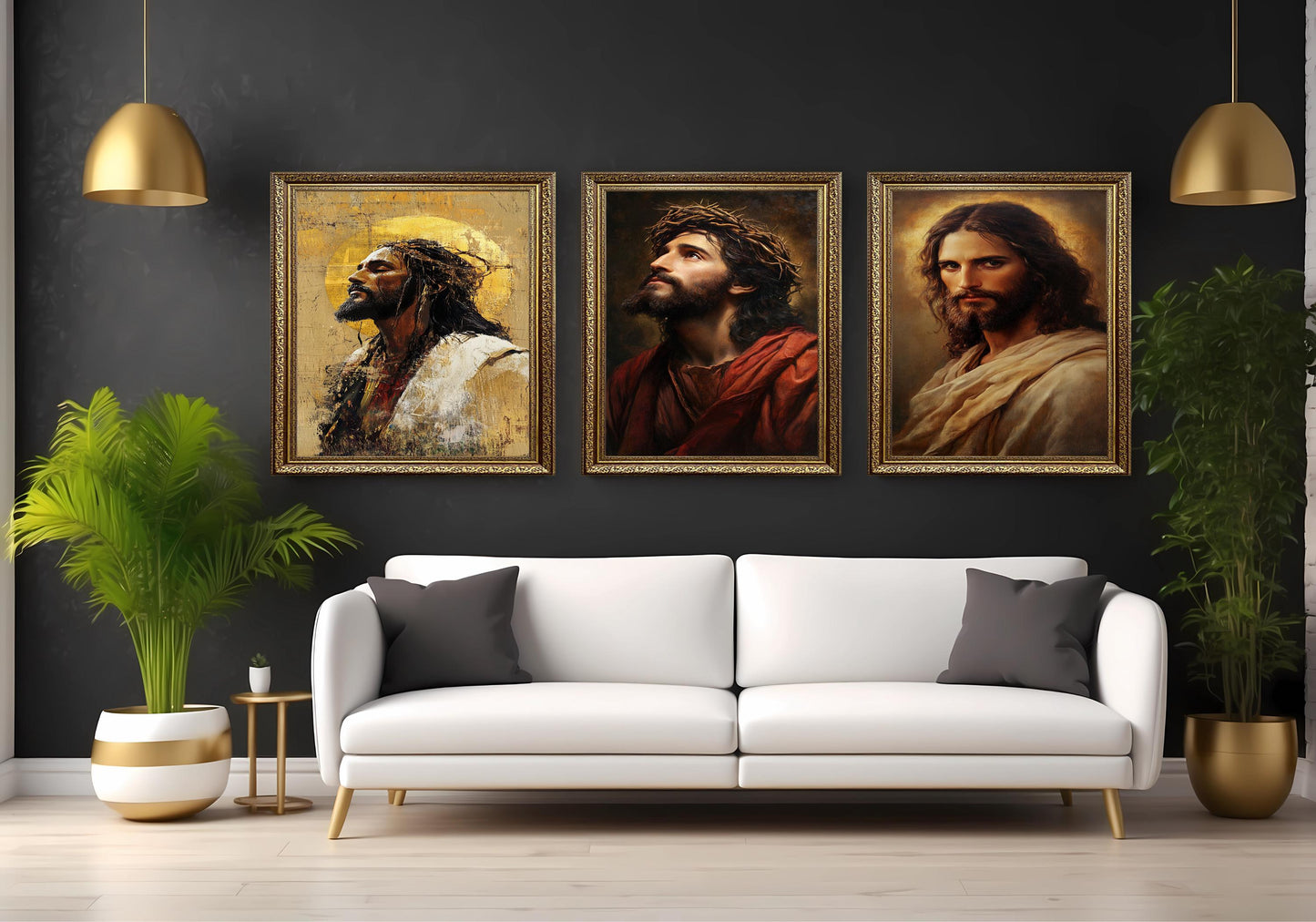 Jesus Christ Crown of Thorns Print Set: Christian Home Decor