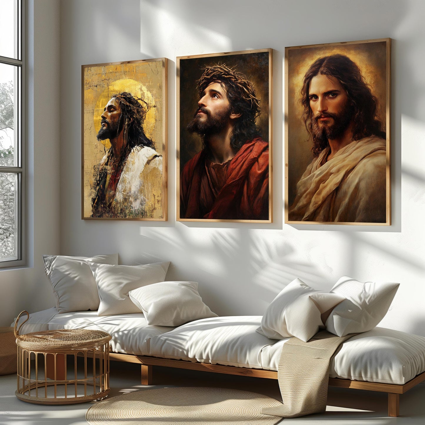 Jesus Christ Crown of Thorns Print Set: Christian Home Decor