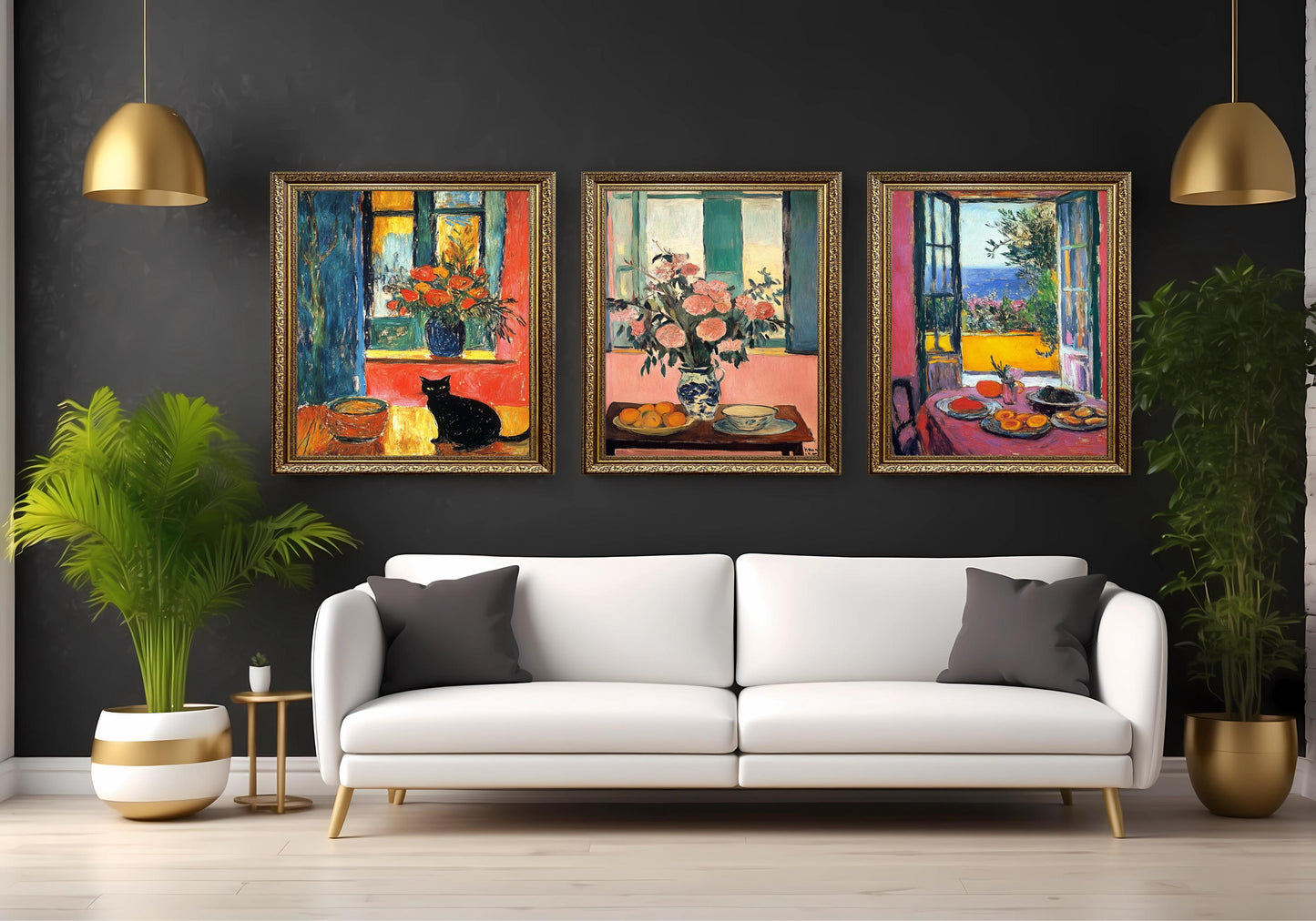 Matisse Style Still Life Prints: French Mediterranean Kitchen Art, Set of 2