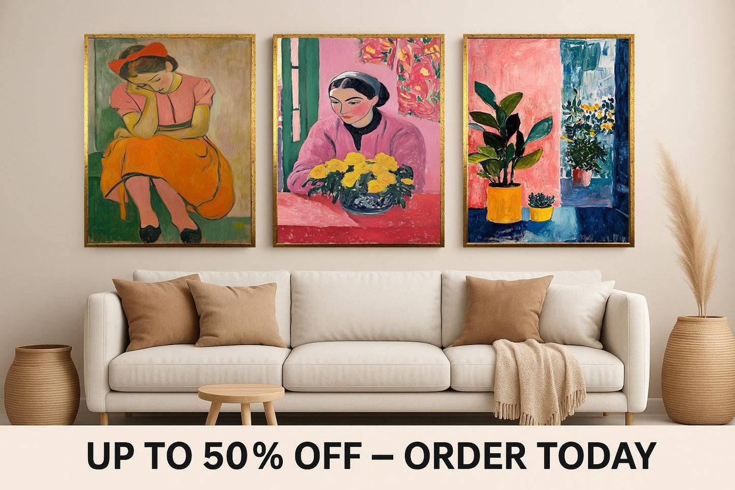 Vintage Portrait & Botanical Print Set: Elegant Feminine Wall Art