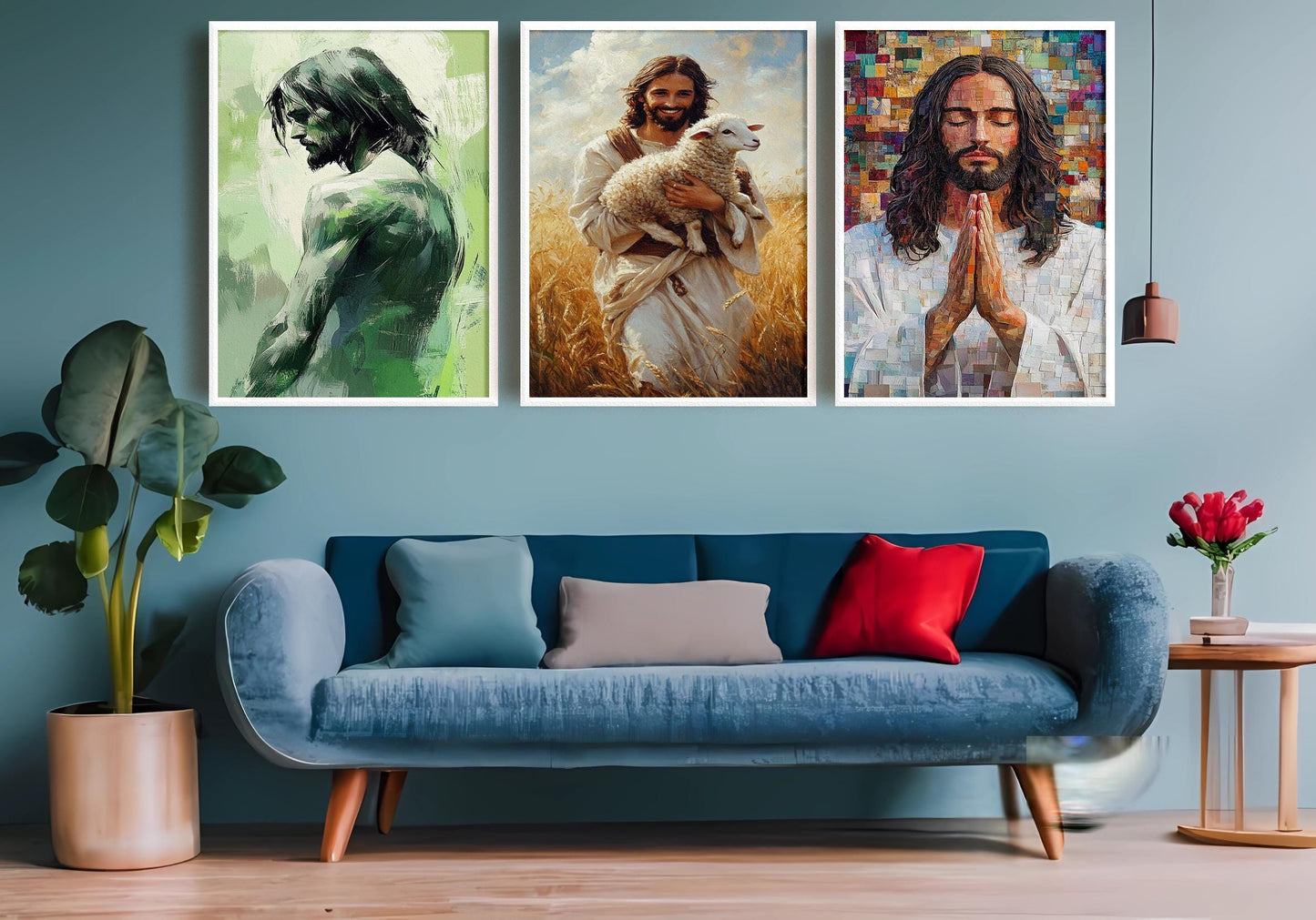 Jesus Christ Canvas Wall Art: Christian Home Decor, Religious Gift