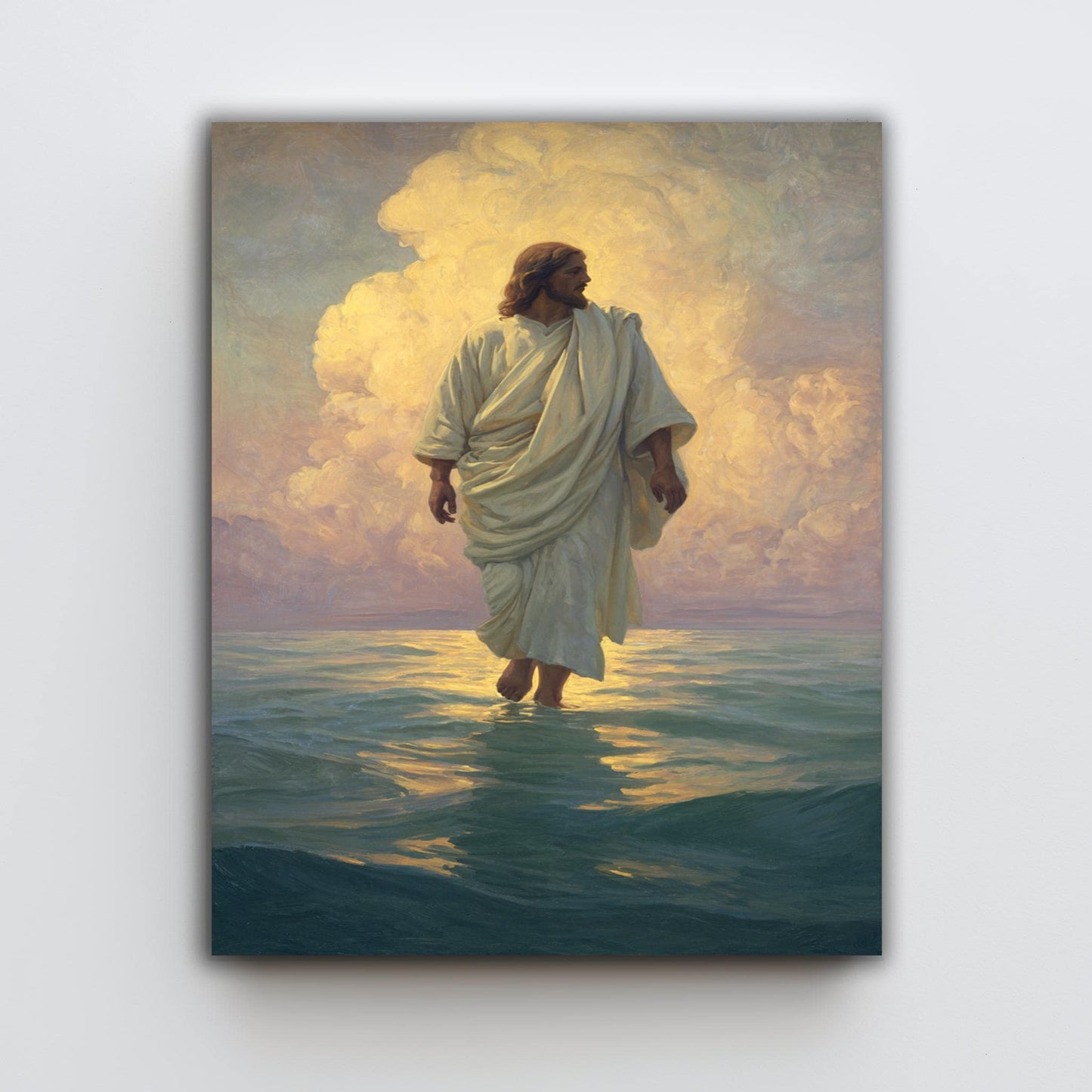Jesus Walking on Water Canvas Print: Christian Religious Wall Art