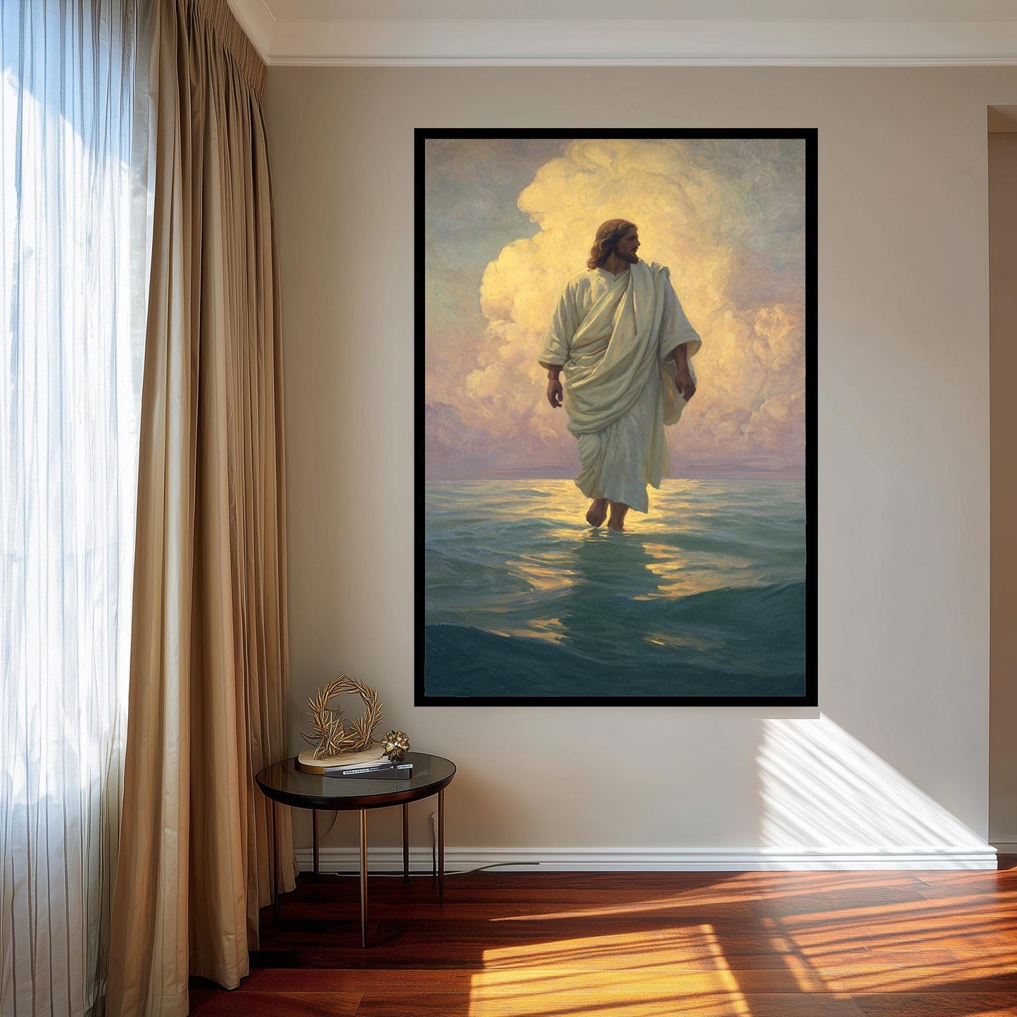 Jesus Walking on Water Canvas Print: Christian Religious Wall Art