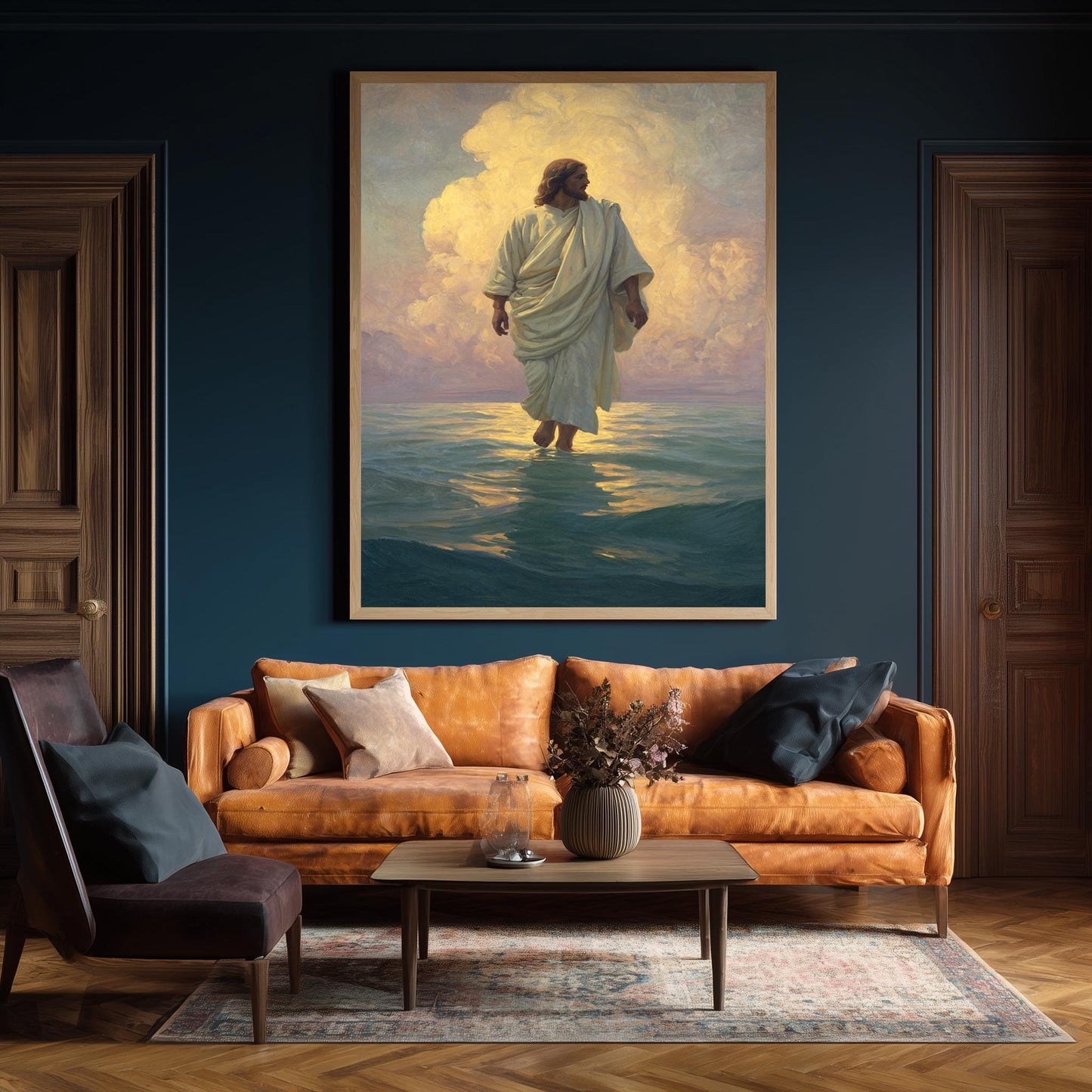 Jesus Walking on Water Canvas Print: Christian Religious Wall Art