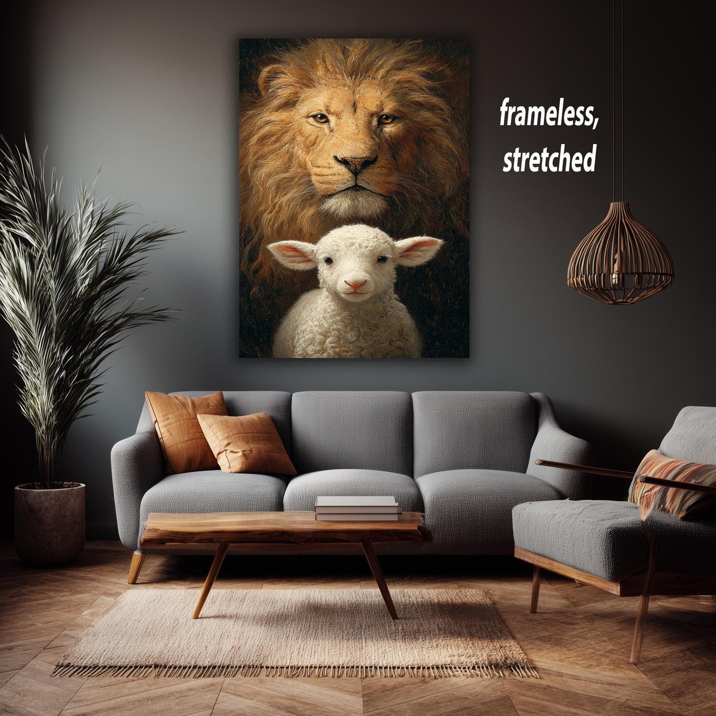 Lion and Lamb Canvas Art: Spiritual Symbolism, Courage & Innocence