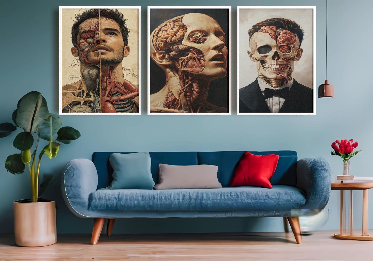 Anatomical Art Prints: Skeleton, Brain & Muscle - Gothic Medical Decor