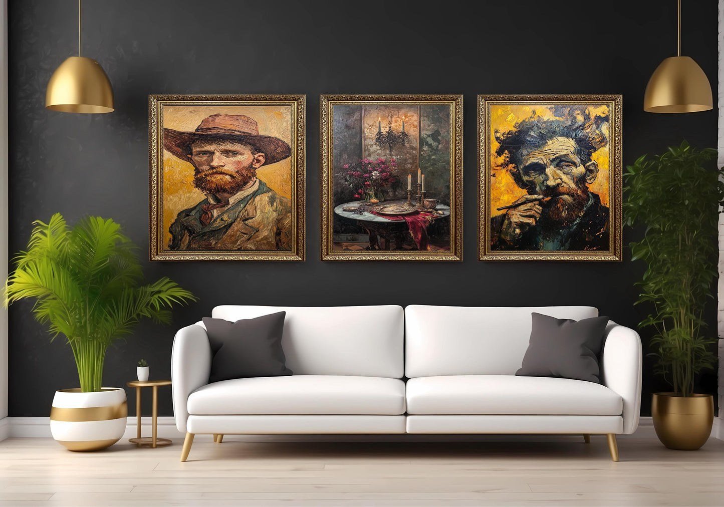 Van Gogh Art Prints Set: Starry Night, Portraits, Expressionist Wall Decor