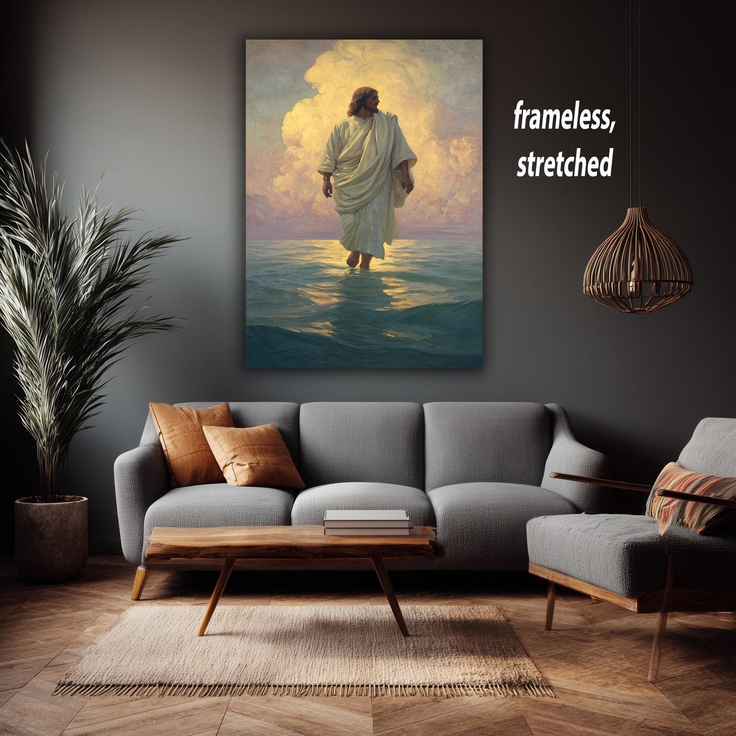 Jesus Walking on Water Canvas Print: Christian Religious Wall Art