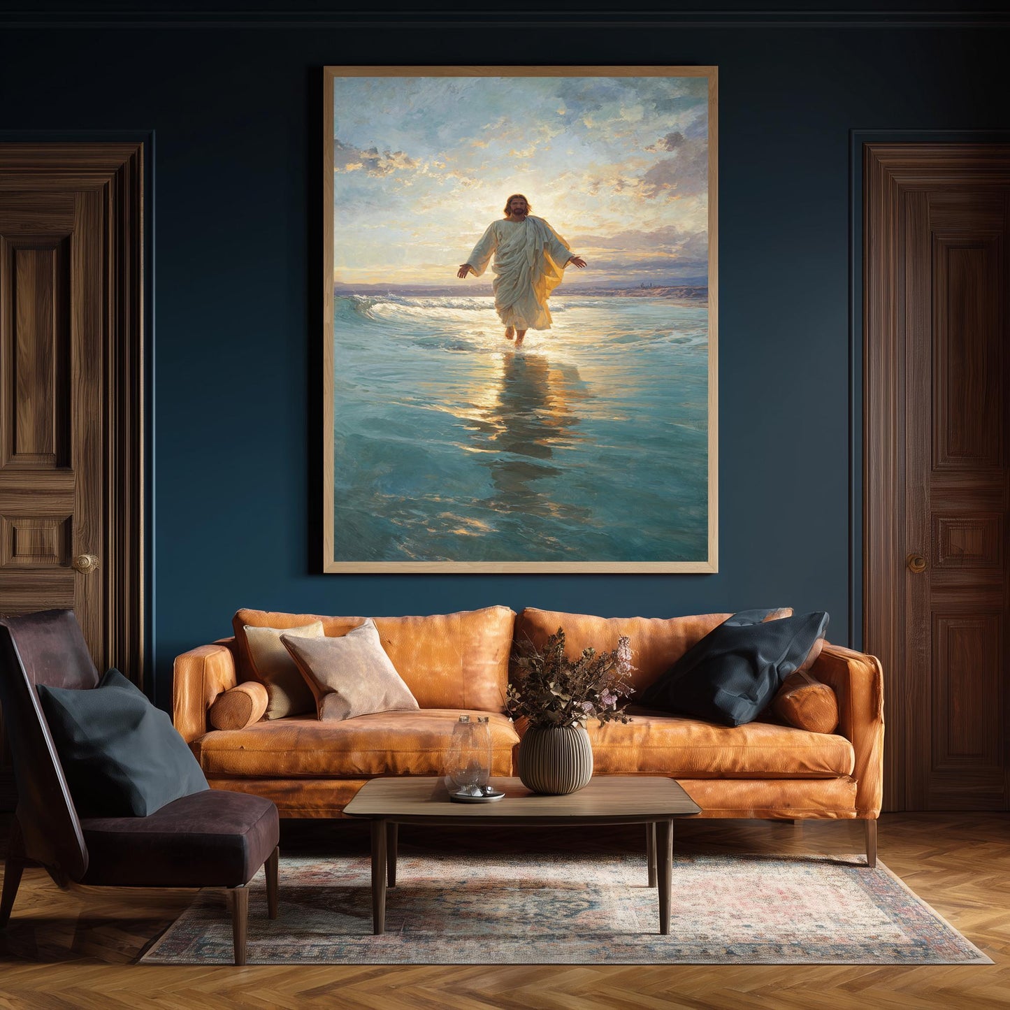 Jesus Walking on Water Canvas Art: Christian Scripture, Divine Savior