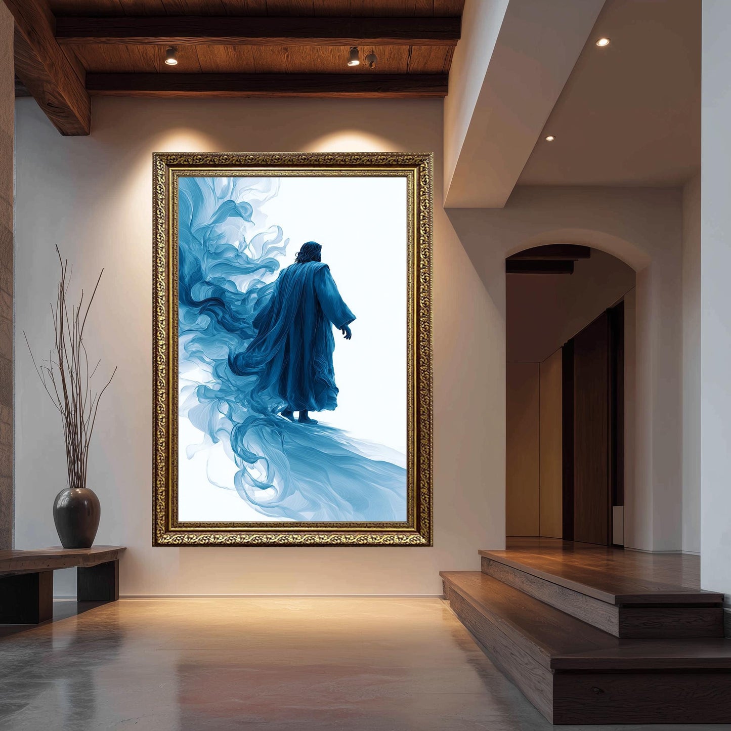 Surreal Jesus Canvas Print: Abstract Christian Wall Art